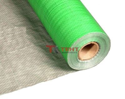 Тентовое полотно ТАРПАУЛИН® 90 г/м2 (рулон 4х50 м; цвет зеленый/серебр.).