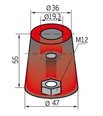 Буфер резиновый D47 мм (конический).